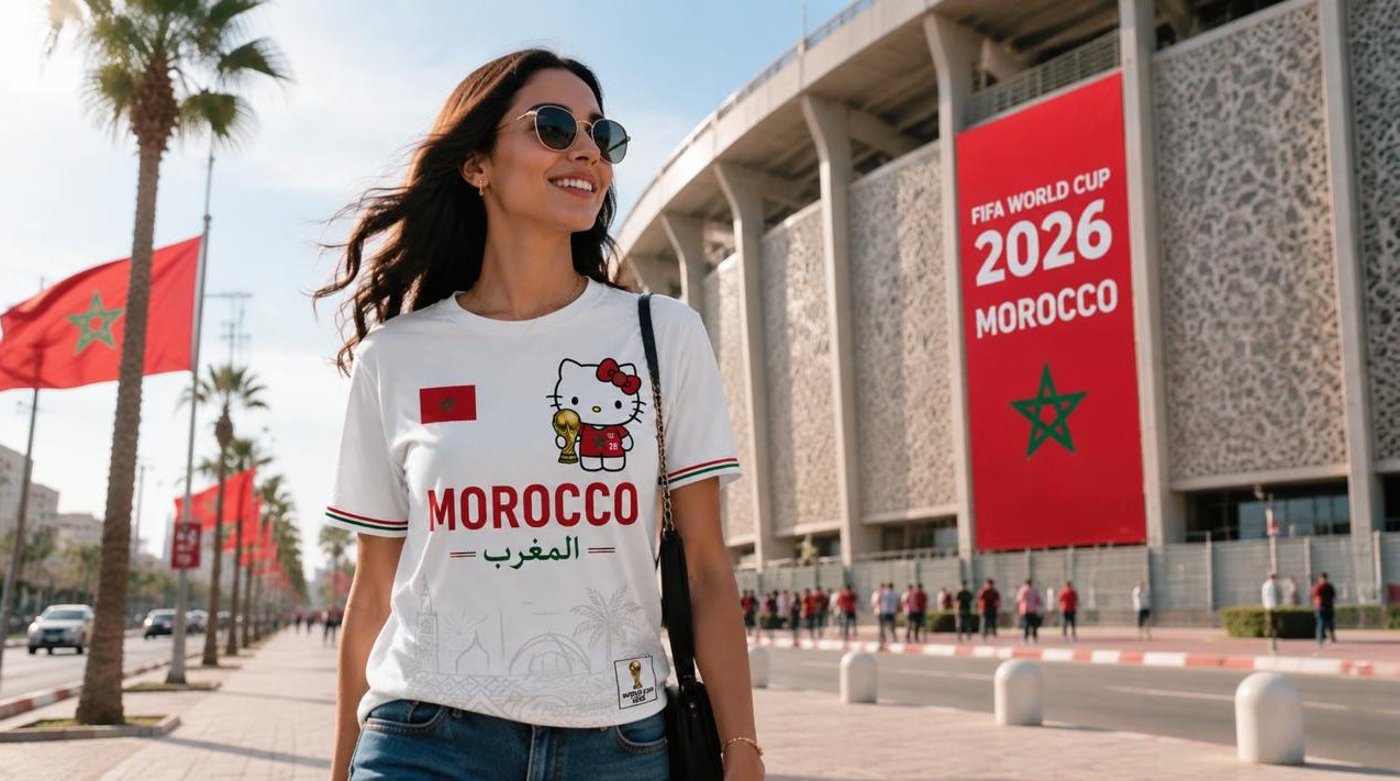 تيشيرت المغرب 2026 للمشجعين في استعمال يومي